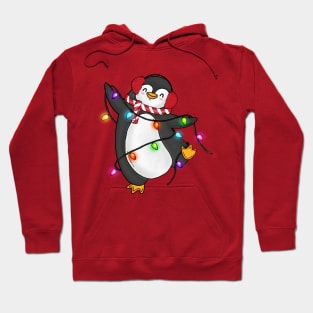 Cute Dancing Penguin Christmas Lights Xmas Hoodie